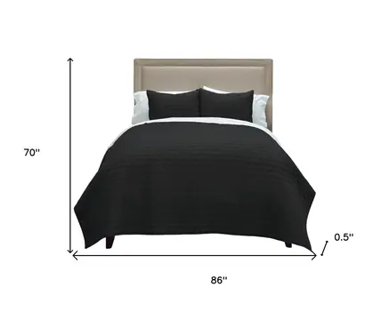 Black Geometric Twin Quilt