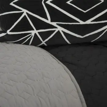 Black Geometric Twin Quilt