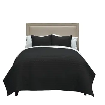 Black Geometric Twin Quilt
