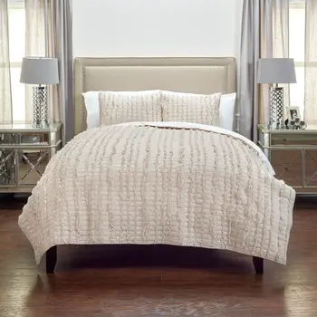 Blush Striped Queen Quilt
