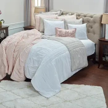 Pink Geometric King Quilt