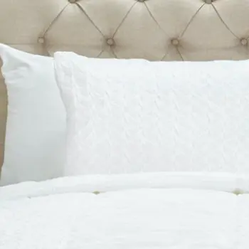 White Geometric King Quilt