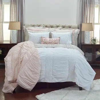 White Geometric King Quilt
