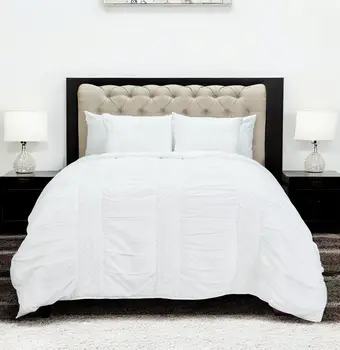 White Geometric Queen Quilt