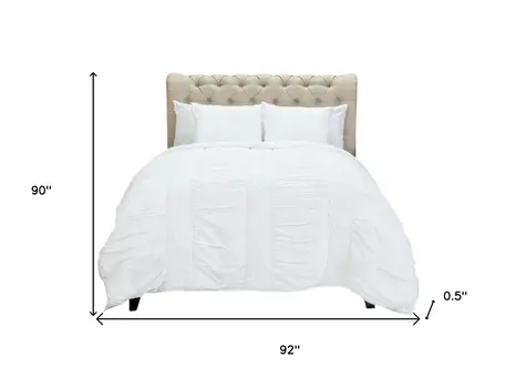 White Geometric Queen Quilt