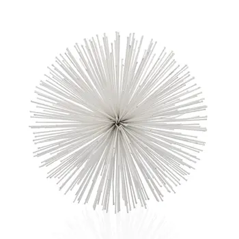 10" White Iron Decorative Orb Tabletop Sculpture