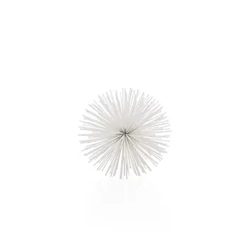 6" White Metal Spiky Sphere