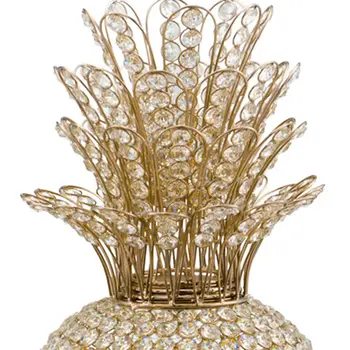 23" Glam Bling Faux Crystal and Gold Pineapple