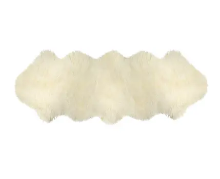 2' X 6' Ivory Wool Sheepskin Handmade Area Rug