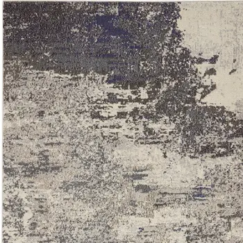 5' X 7' Ivory And Grey Abstract Power Loom Non Skid Area Rug