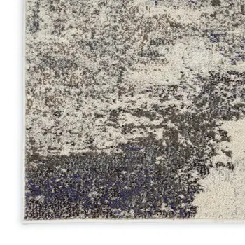 5' X 7' Ivory And Grey Abstract Power Loom Non Skid Area Rug
