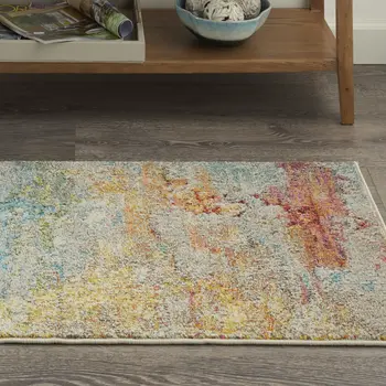 3' X 5' Sealife Abstract Power Loom Non Skid Area Rug