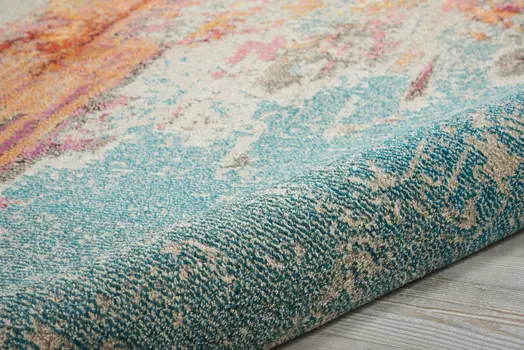4' X 6' Sealife Abstract Power Loom Non Skid Area Rug
