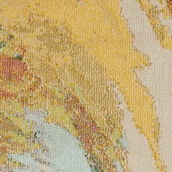 2' X 6' Wave Abstract Power Loom Non Skid Runner Rug