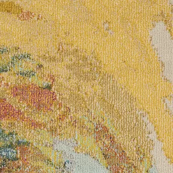 2' X 6' Wave Abstract Power Loom Non Skid Runner Rug