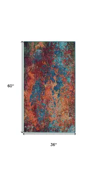 3' X 5' Atlantic Abstract Power Loom Non Skid Area Rug
