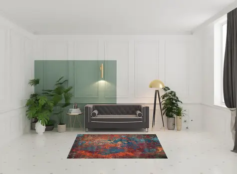 5' X 7' Atlantic Abstract Non Skid Area Rug