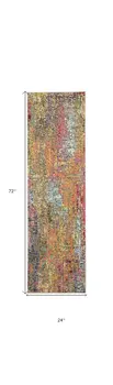 2' X 6' Sunset Abstract Power Loom Non Skid Area Rug