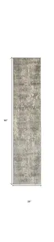2' X 8' Beige And Grey Abstract Power Loom Non Skid Runner Rug