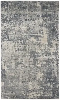 3' X 5' Beige And Grey Abstract Power Loom Non Skid Area Rug