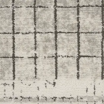 4' X 6' Ivory And Grey Abstract Power Loom Distressed Non Skid Area Rug