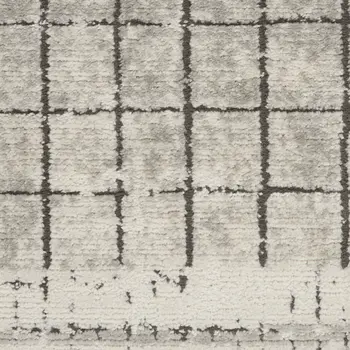 4' X 6' Ivory And Grey Abstract Power Loom Distressed Non Skid Area Rug