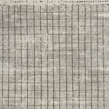 4' X 6' Ivory And Grey Abstract Power Loom Distressed Non Skid Area Rug