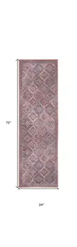 2' X 6' Red Oriental Power Loom Distressed Washable Runner Rug