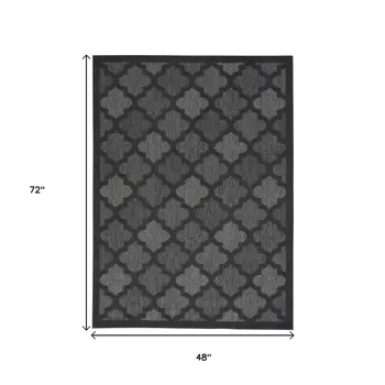 4' X 6' Charcoal Indoor Outdoor Area Rug