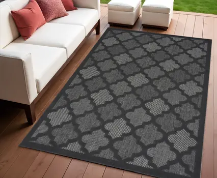 4' X 6' Charcoal Indoor Outdoor Area Rug