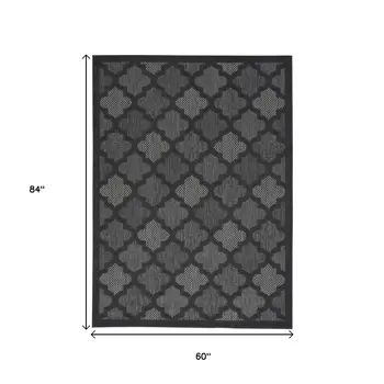 5' X 7' Charcoal Indoor Outdoor Area Rug