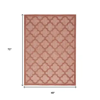 4' X 6' Coral Indoor Outdoor Area Rug