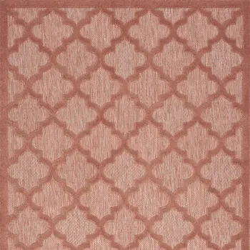5' X 7' Coral Indoor Outdoor Area Rug