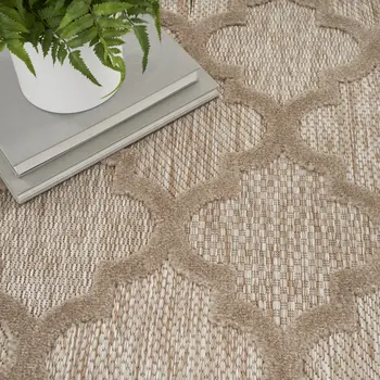 4' X 6' Beige Indoor Outdoor Area Rug