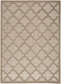5' X 7' Beige Indoor Outdoor Area Rug