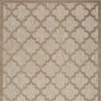 5' X 7' Beige Indoor Outdoor Area Rug