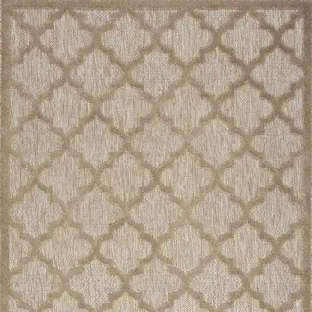 5' X 7' Beige Indoor Outdoor Area Rug