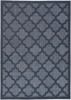 4' X 6' Blue Indoor Outdoor Area Rug