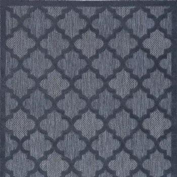 4' X 6' Blue Indoor Outdoor Area Rug