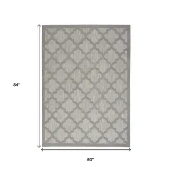5' X 7' Gray Indoor Outdoor Area Rug