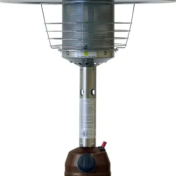 11000 BTU Bronze Steel Propane Cylindrical Pole Tabletop Patio Heater