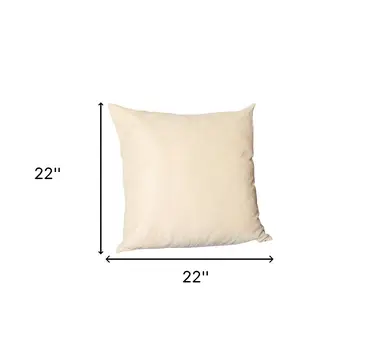 Set Of Two 22" X 22" Beige Polyester Zippered Pillow Cover