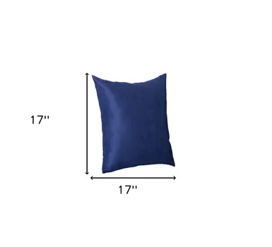 Set Of Four 17" X 17" Navy Blue Polyester Zippered Pillow Cover