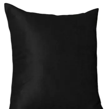 Set Of Four 17" X 17" Black Polyester Zippered Pillow Cover