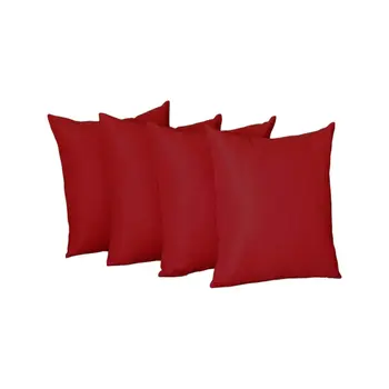 Set of Four 18" Red Throw Pillow Covers