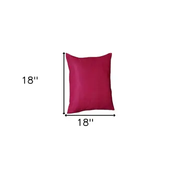 Set Of Four 18" X 18" Pink Polyester Zippered Pillow Cover