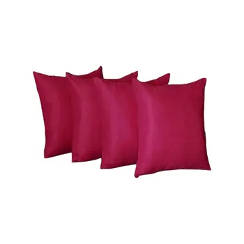 Set Of Four 18" X 18" Pink Polyester Zippered Pillow Cover