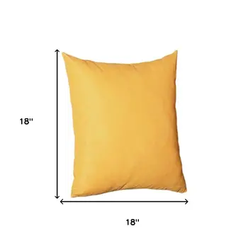 Set of Four 18" Yellow Fabric Throw Pillow Covers