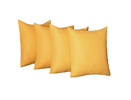 Set of Four 18" Yellow Fabric Throw Pillow Covers