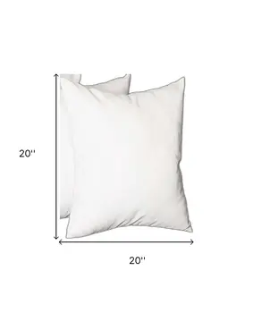 Set Of Four 20" X 20" White Polyester Zippered Pillow Cover